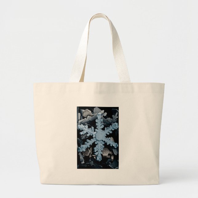 Snow Crystal 2 Large Tote Bag (Front)