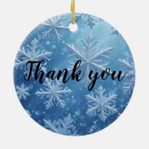 Snow Crystals Ceramic Ornament