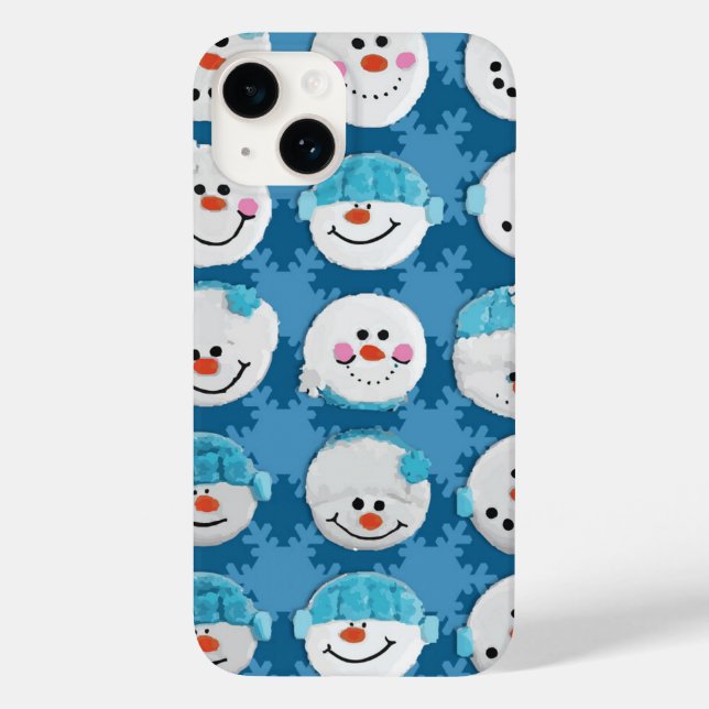 Snow Cute Baby Blue Winter Snowman Case-Mate iPhon Case-Mate iPhone Case (Back)