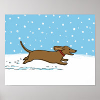 Snow Dachshund - Happy Winter Wiener Dog Holiday