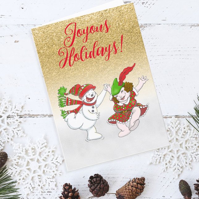 Snow Dancers Joyous Holidays Card (Creator Uploaded)