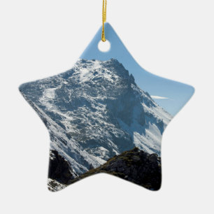 Snow Davos Switzerland Holiday Card Poster Photo B Ceramic Ornament