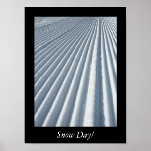 Snow Day Groomed Ski Trail Poster