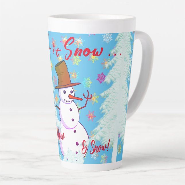 Snow Day Hot Drink Latte Mug (Right Angle)