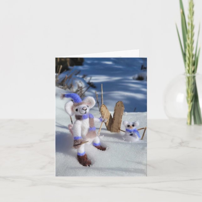 Snow Day Mouse Any Occasion Blank Card (Front)