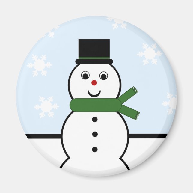 Snow Day Snowman Magnet (Front)