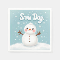 Snow Day Snowman Winter Napkin