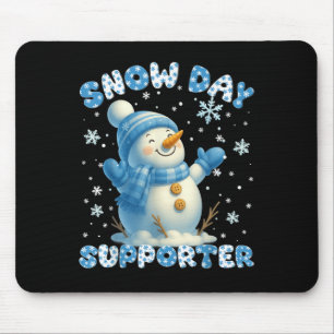 Snow Day Supporter Cute Snowman Snowflake Christma Mouse Pad