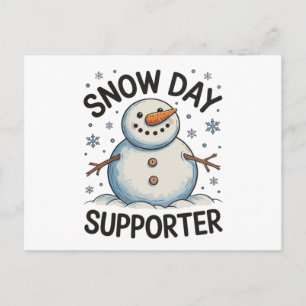 Snow Day Supporter Snowflake Christmas Winter Xmas Holiday Postcard
