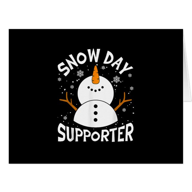 Snow Day Supporter Snowflake Funny Teacher Christm (Front Horizontal)