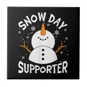 Snow Day Supporter Snowflake Funny Teacher Christm Ceramic Tile