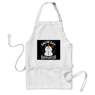 Snow Day Supporter Snowflake Funny Teacher Christm Standard Apron
