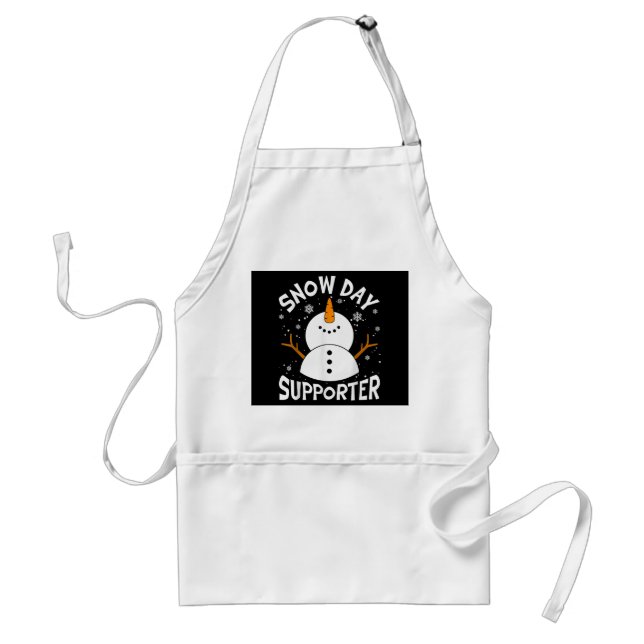 Snow Day Supporter Snowflake Funny Teacher Christm Standard Apron (Front)