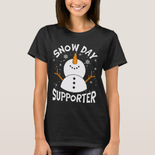 Snow Day Supporter Snowflake Funny Teacher Christm T-Shirt