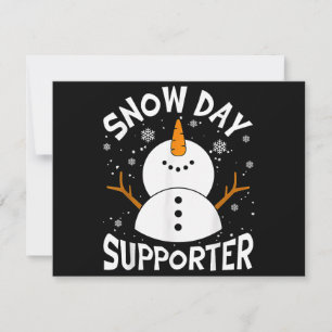 Snow Day Supporter Snowflake Funny Teacher Christm Thank You Card