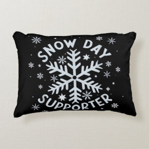 Snow Day Supporter Snowflake Winter Let It Snow Decorative Cushion