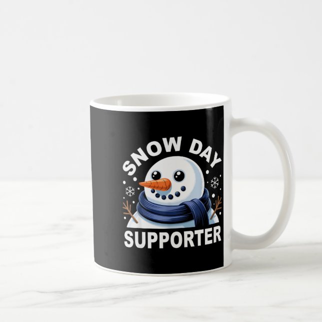 Snow Day Suprter Fun Snowman Design For Winter Lov Coffee Mug (Right)