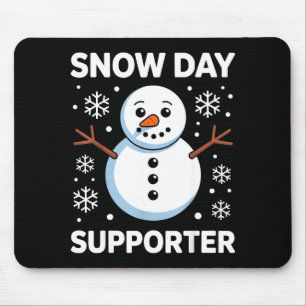 Snow Day Suprter Snow Snowflake Snowman Winter Tea Mouse Pad