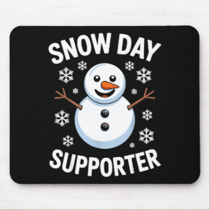 Snow Day Suprter Snow Snowflake Snowman Winter Tea Mouse Pad