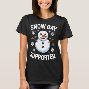 Snow Day Suprter Snow Snowflake Snowman Winter Tea T-Shirt