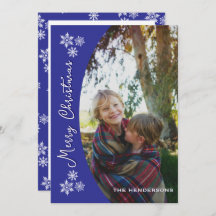 Snow Dayz Custom Photo Christmas Card | Blue