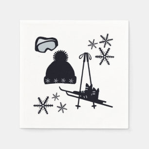 Snow designs of different items napkin