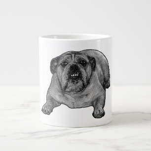Snow-dot bulldog grin large coffee mug