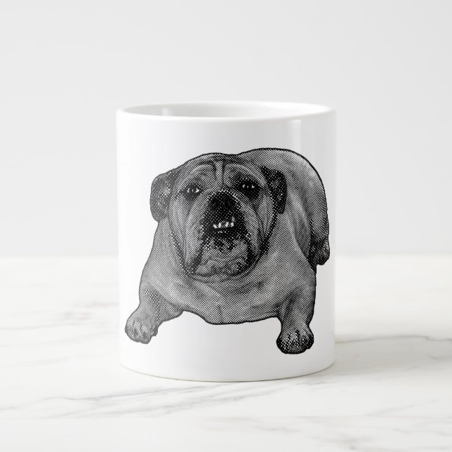 Snow-dot bulldog grin large coffee mug (Front)