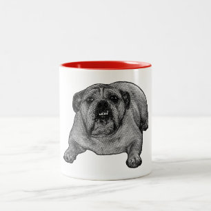 Snow-dot bulldog grin Two-Tone coffee mug