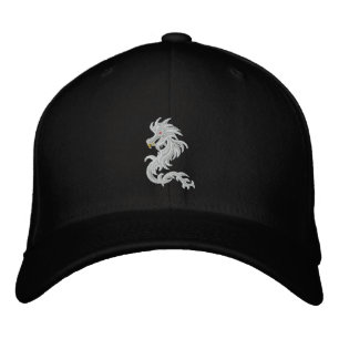 Snow dragon embroidered hat