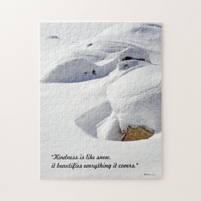 Snow Drifts Over Rocks Jigsaw Puzzle (Vertical)