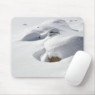 Snow Drifts Over Rocks Winter Photo Mouse Pad