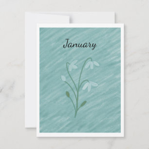 Snow Drop (January) Card