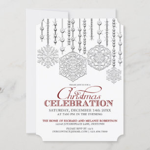 Snow Drops Christmas Celebration Party Invitation