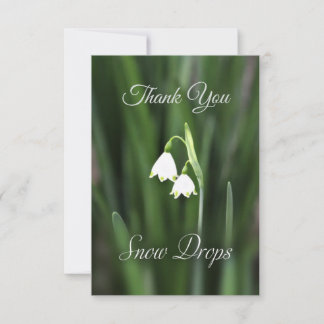 Snow Drops Flower Thank You Card