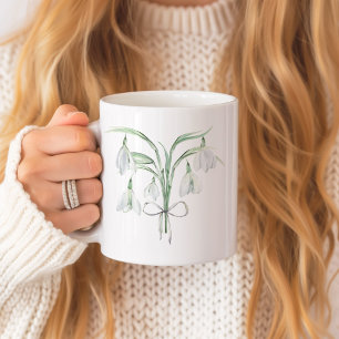 Snow Drops January Birth Flower Ceramic Coffee Mug