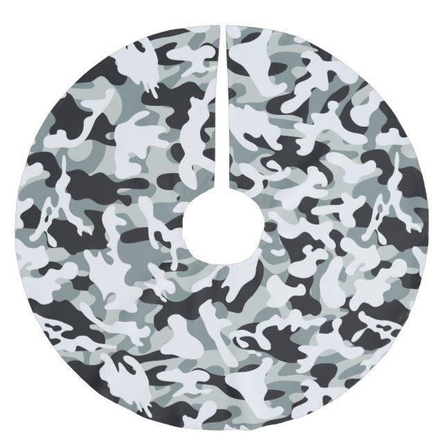 Snow Dust Camouflage  Brushed Polyester Tree Skirt (Front)