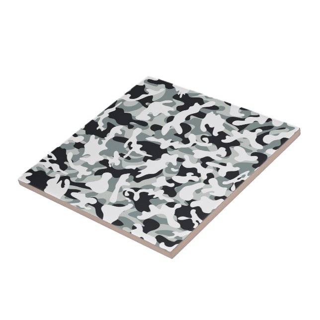 Snow Dust Camouflage  Ceramic Tile (Side)