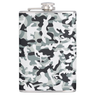 Snow Dust Camouflage  Hip Flask
