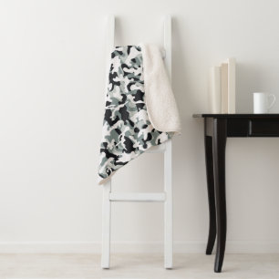 Snow Dust Camouflage  Sherpa Blanket