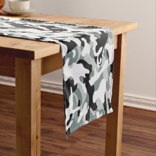 Snow Dust Camouflage Short Table Runner