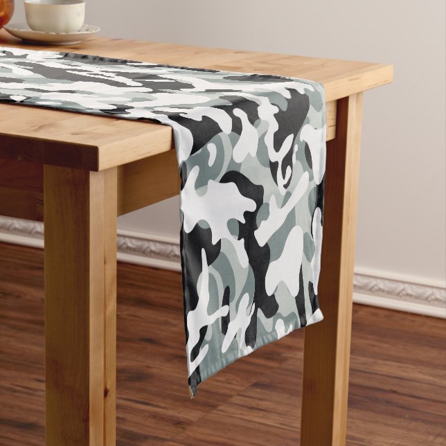 Snow Dust Camouflage   Short Table Runner (In Situ)