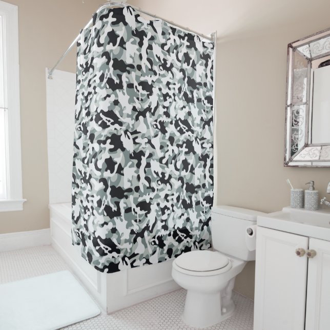 Snow Dust Camouflage  Shower Curtain (In Situ)