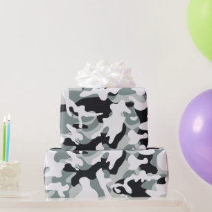 Snow Dust Camouflage Wrapping Paper