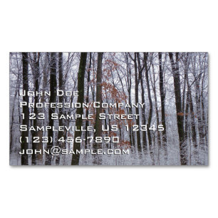 Snow Dusted Forest Winter Landscape Photography Magnetic Business Card