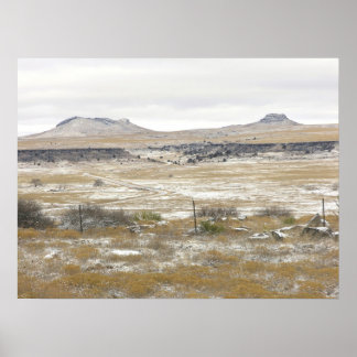Snow Dusted Mountain Poster
