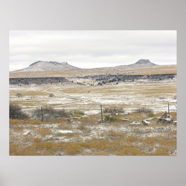 Snow Dusted Mountain Poster (Front)