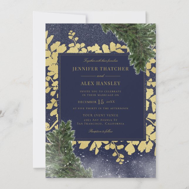 Snow Elegant Wedding Invitation (Front)