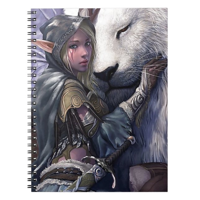 Snow+Elf+Girl+with+Lion Notebook (Front)