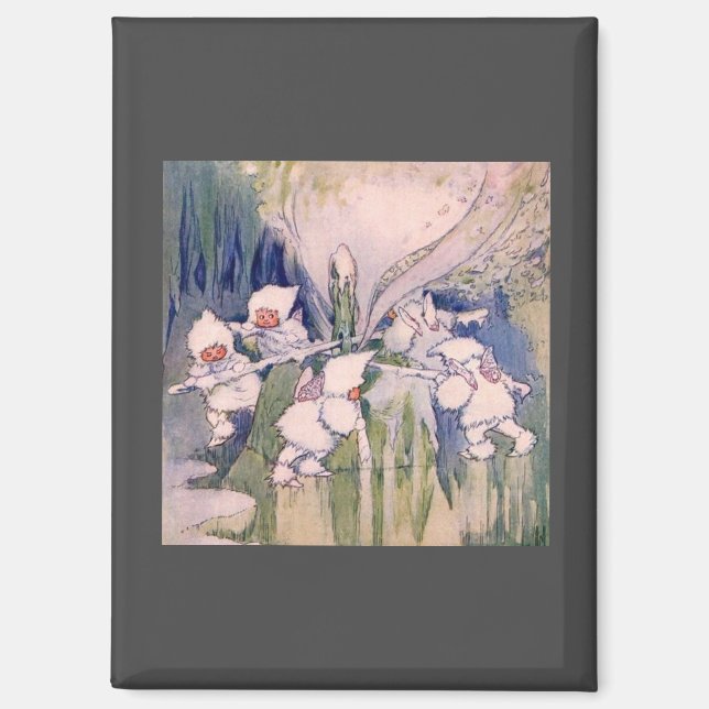 Snow Faeries Making Snow Magnet (Front)